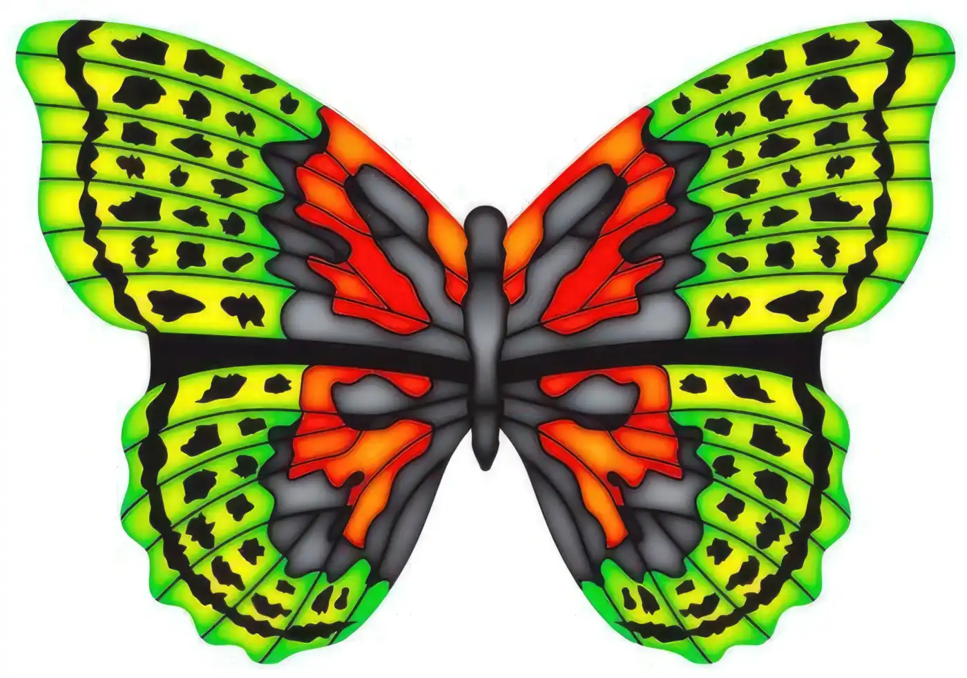 X-Kites Mini Mylar Kites Schmetterling - X-Kites Mini Mylar Kites - Einleiner-Drachen/Kinderdrachen (1-Leiner) rtf (flugfertig) 10 cm x 10 cm grün