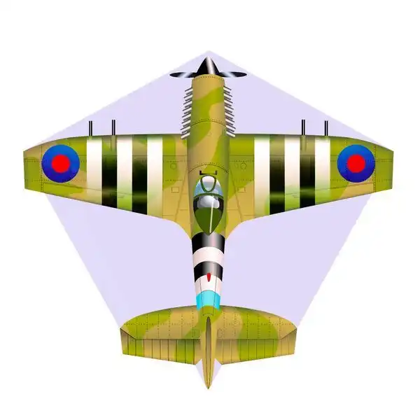 X-Kites Mini Mylar Kites Flugzeug Spitfire - X-Kites Mini Mylar Kites - Einleiner-Drachen/Kinderdrachen (1-Leiner) 10 cm x 10 cm taupe