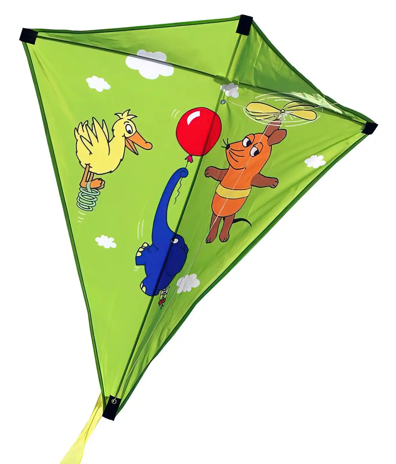 Elliot Maus Elefant & Ente Elliot Einleiner-Drachen/Kinderdrachen (Mini-Eddy/1-Leiner) rtf 30 x 30 cm grün