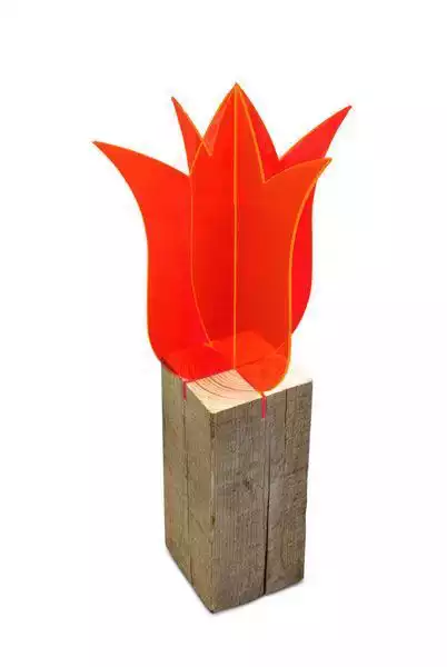 11111Elliot Lichtzauber - Sonnenfänger 1023023 3D-Tulpe 50 cm stehend rot ohne Holzfuß