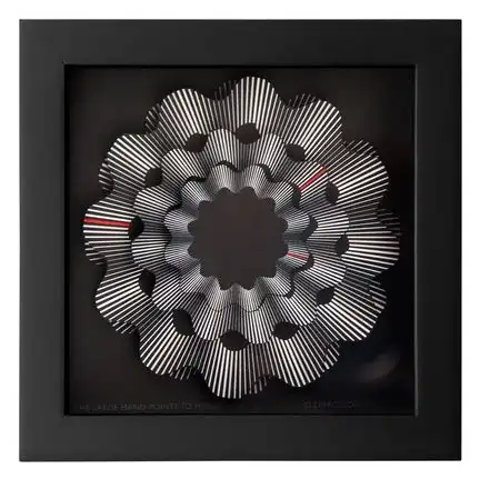 11111CleverClocks CleverClocks - moderne dekorative Design-Tischuhr/Wanduhr White Ribbon White Ribbon Größe S (14 cm x 14 cm)